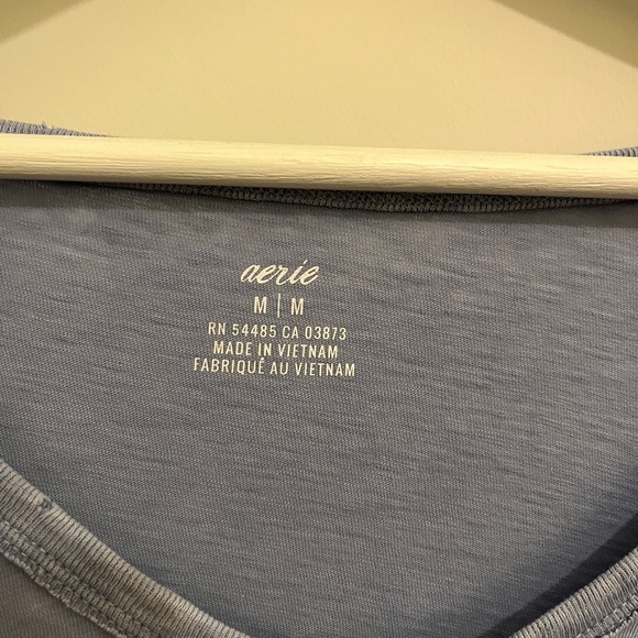 Aerie Light Blue V-neck Tee - Picture 3 of 3